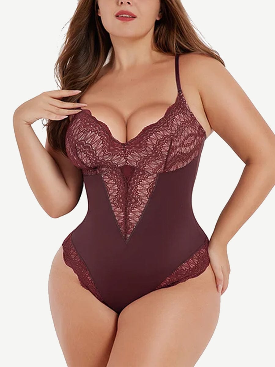 Sexy Ultra-versatile Lace Bodysuit with Tummy Control - FirmaLace