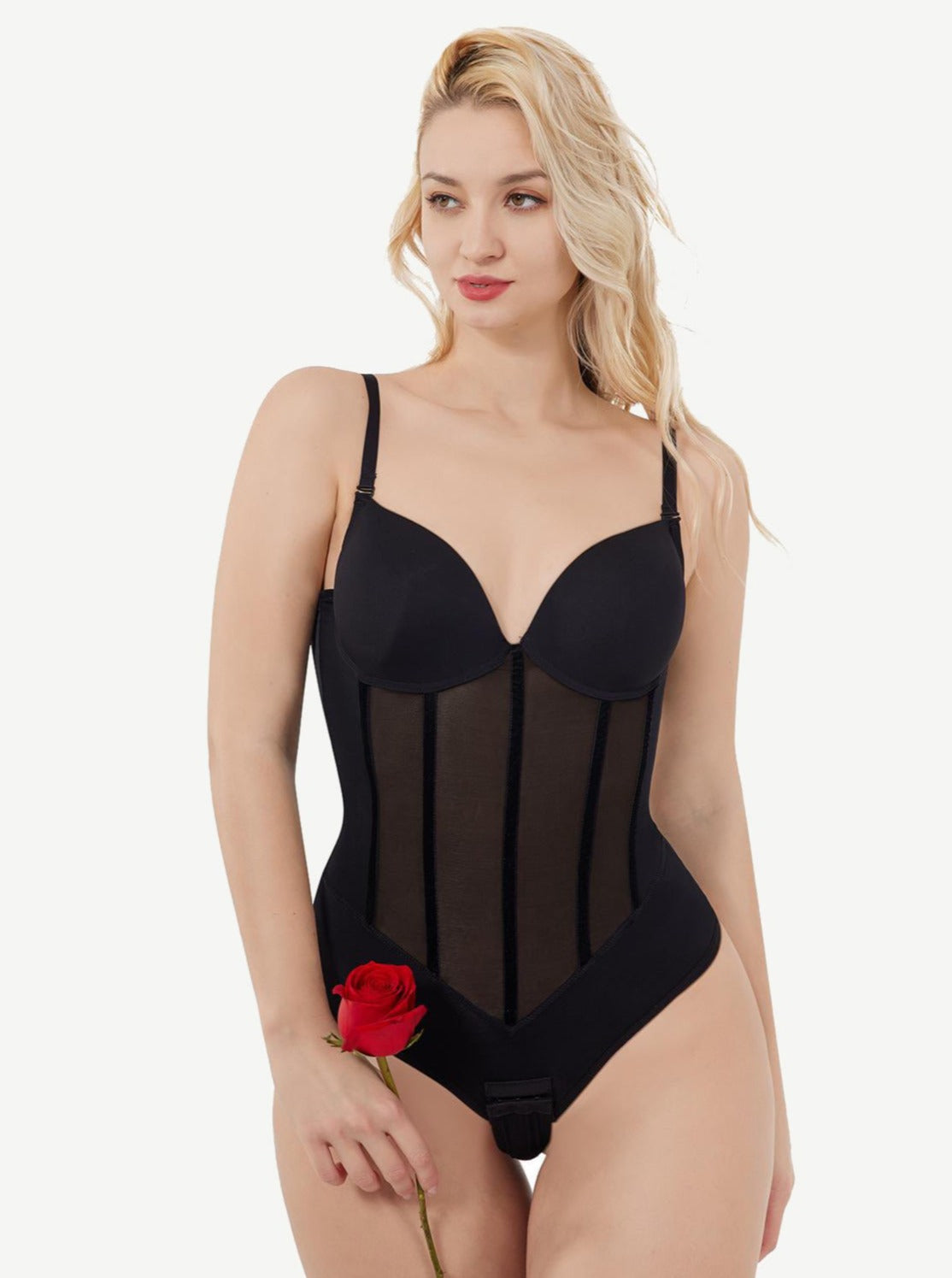 Back U Design Comfy Compression Shapewear Bodysuit with 5 Steel Bones - FirmaHold