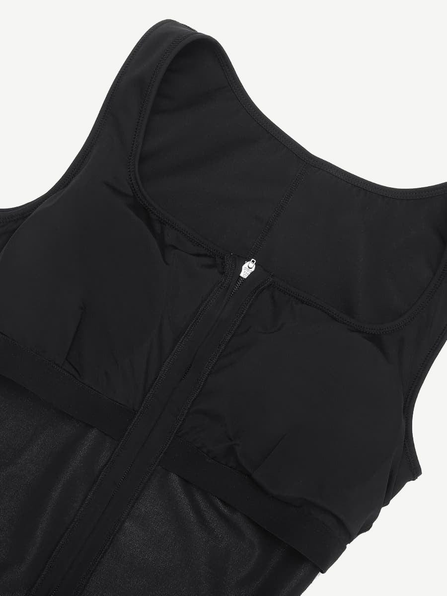 Zip-Front Sports Sauna Shaping Jumpsuit - FirmaActive