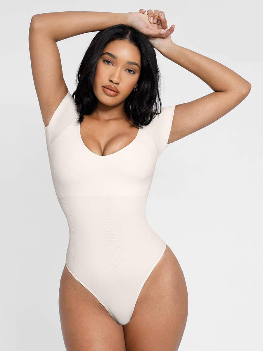 Square Neck Chest Support Tummy Control Bodysuit - FirmaSculpt