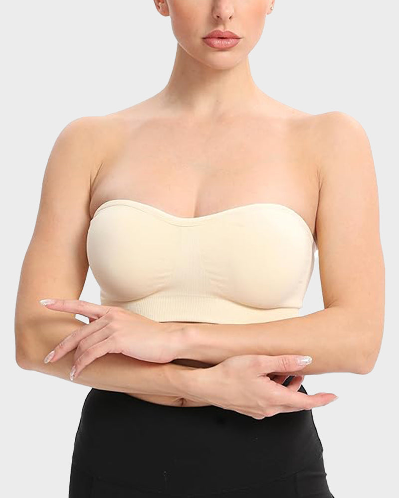 Non-Slip Seamless Strapless Bandeau Bra - FirmaHold