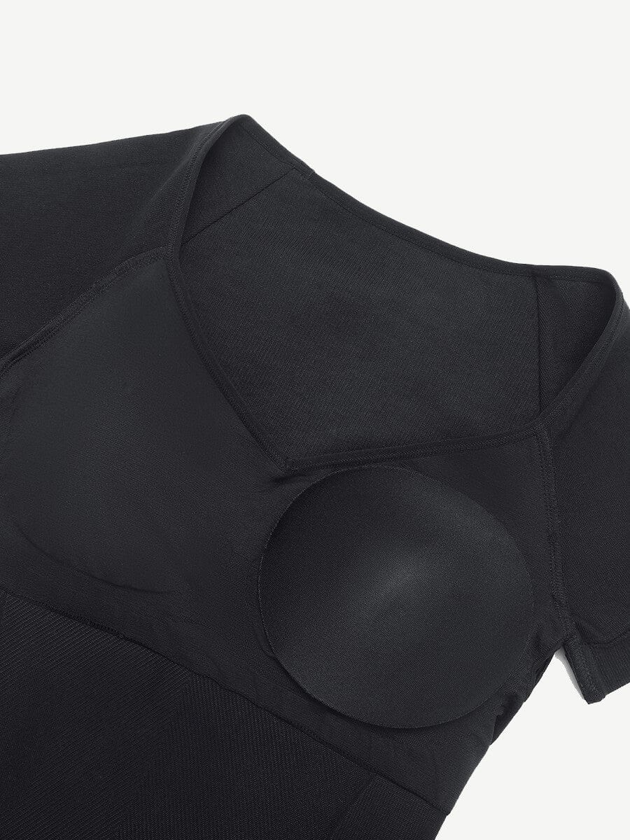 Square Neck Chest Support Tummy Control Bodysuit - FirmaSculpt