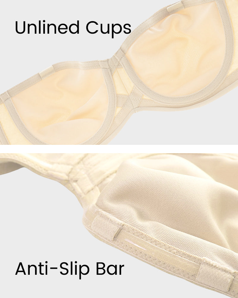 Full Support Non-Slip Convertible Bandeau Bra - FirmHold