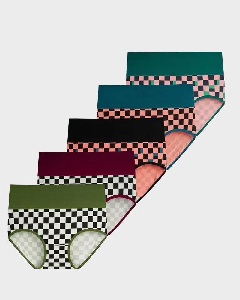 High-Waisted Cotton Briefs 5-Pack - FirmaSoft