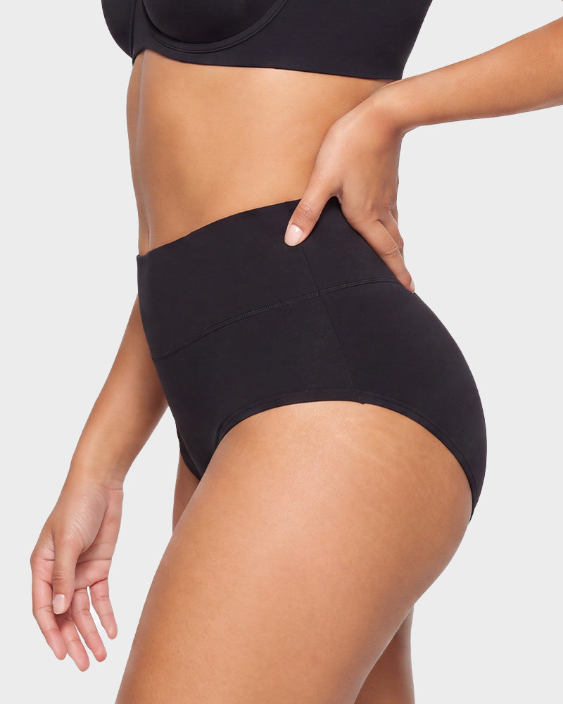 High-Waisted Cotton Briefs 5-Pack - FirmaSoft