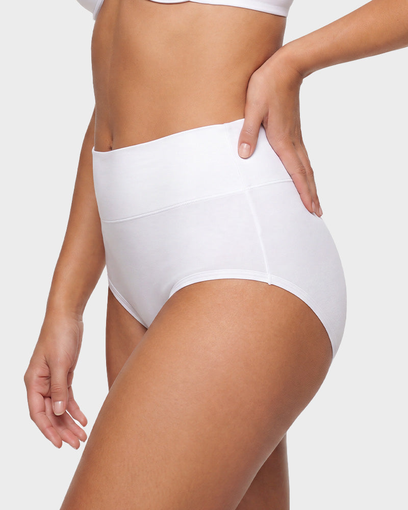 High-Waisted Cotton Briefs 5-Pack - FirmaSoft