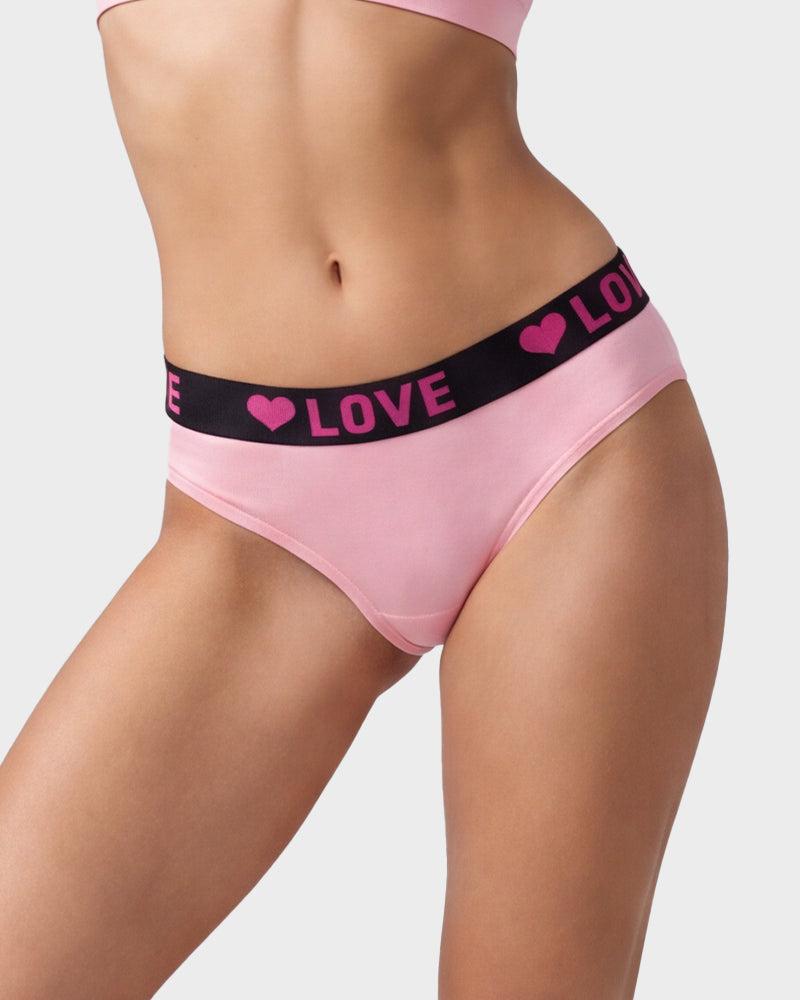 LOVE Print Cotton Bikini Knickers 6-Pack - FirmaSoft