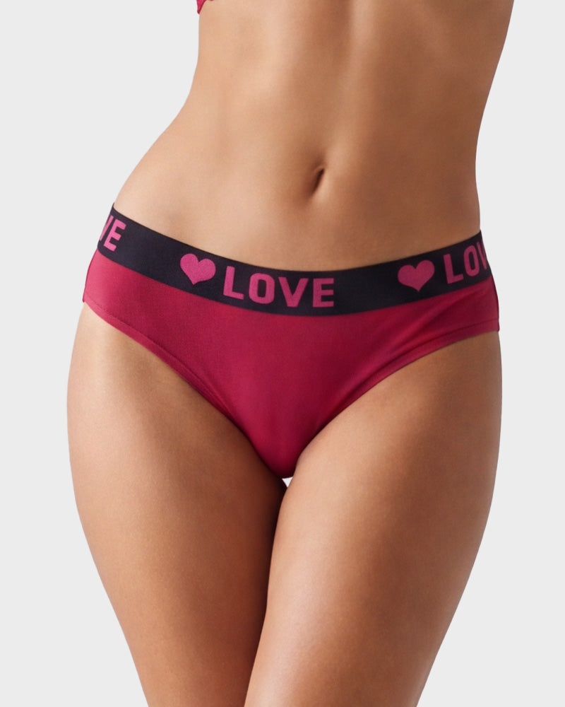 LOVE Print Cotton Bikini Knickers 6-Pack - FirmaSoft