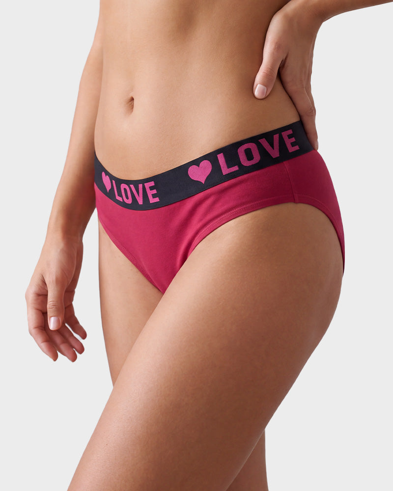 LOVE Print Cotton Bikini Knickers 6-Pack - FirmaSoft