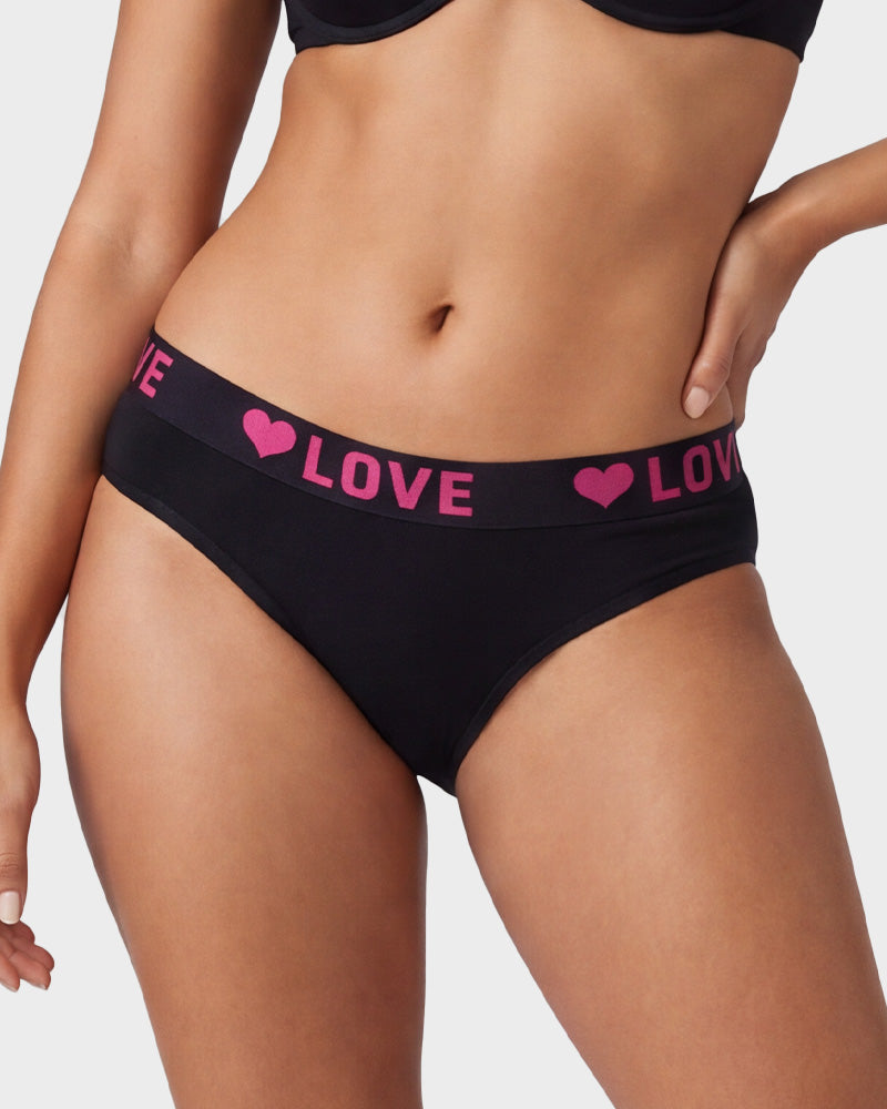 LOVE Print Cotton Bikini Knickers 6-Pack - FirmaSoft