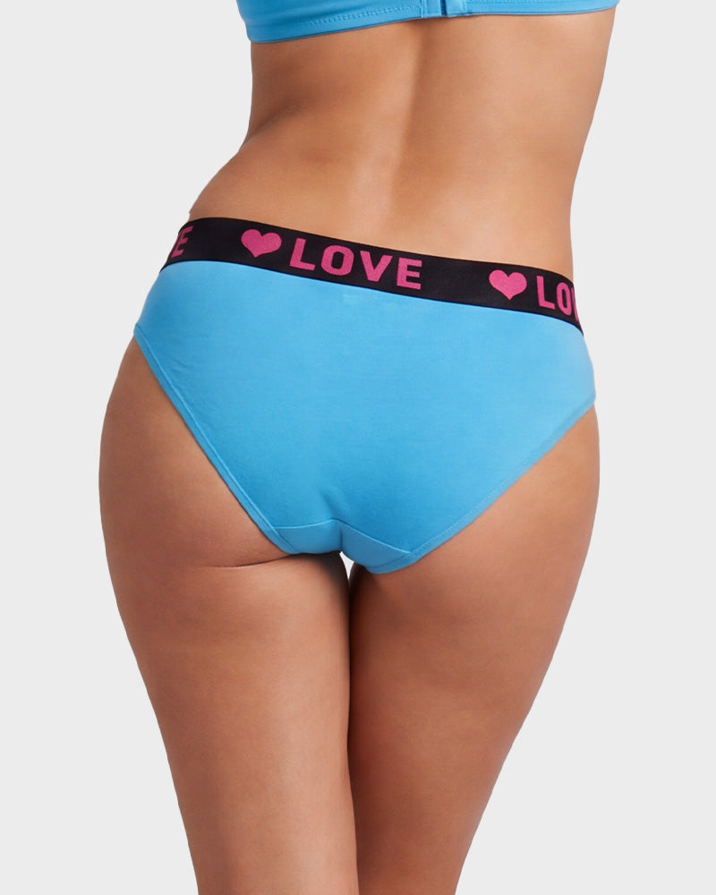 LOVE Print Cotton Bikini Knickers 6-Pack - FirmaSoft