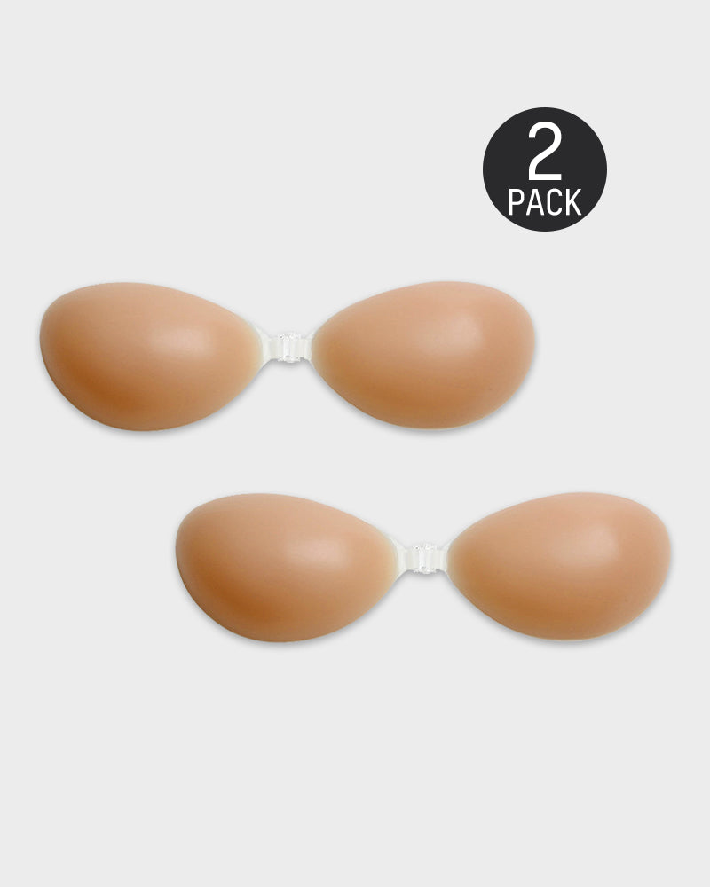 Front Closure Silicone Self-Adhesive Invisible Bra 2-Pack - FirmaHold