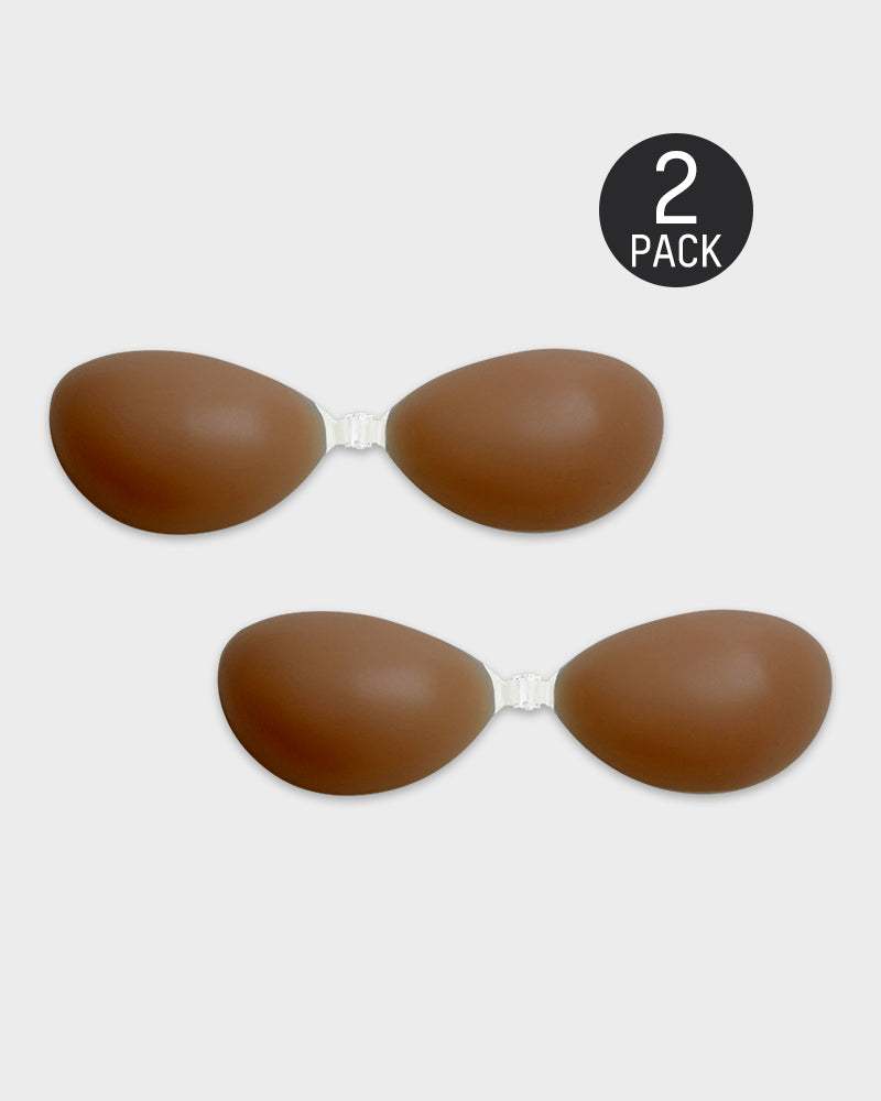 Front Closure Silicone Self-Adhesive Invisible Bra 2-Pack - FirmaHold