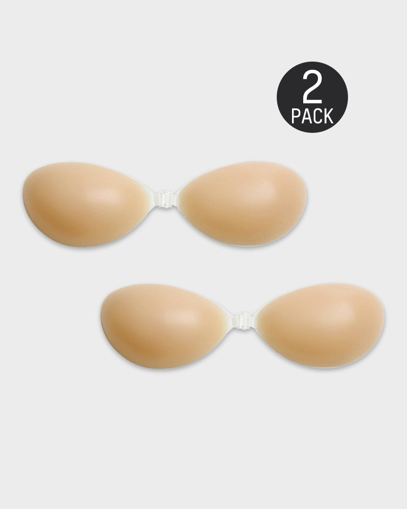Front Closure Silicone Self-Adhesive Invisible Bra 2-Pack - FirmaHold