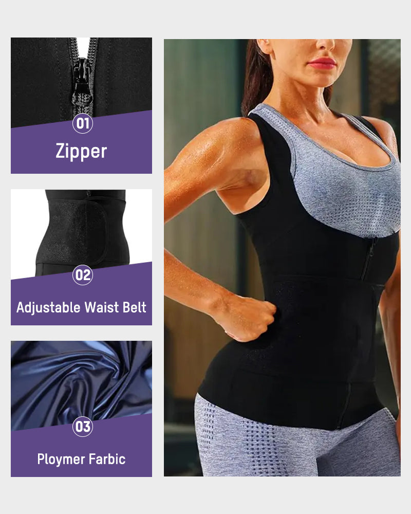 Adjustable Sauna Sweat Waist Trainer Tank Top - FirmaActive