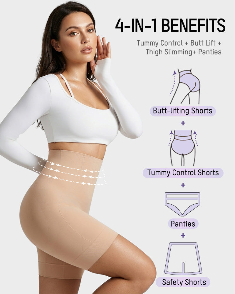 High-Waist Tummy Control Shaping Shorts - FirmaControl