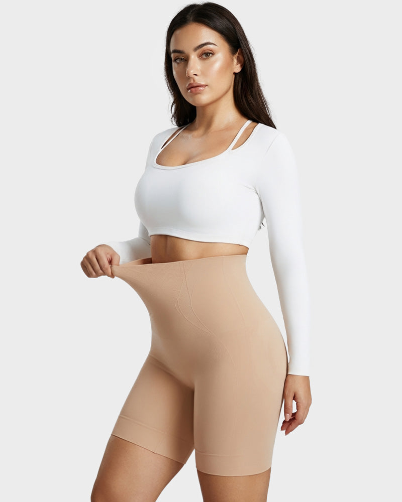 High-Waist Tummy Control Shaping Shorts - FirmaControl