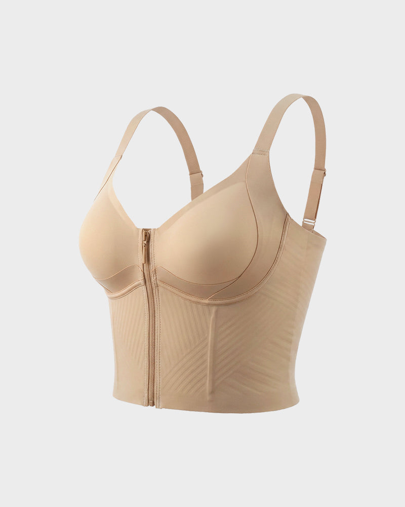 Zip-Front Longline Shaping Bra for Fuller Busts - FirmaSmooth