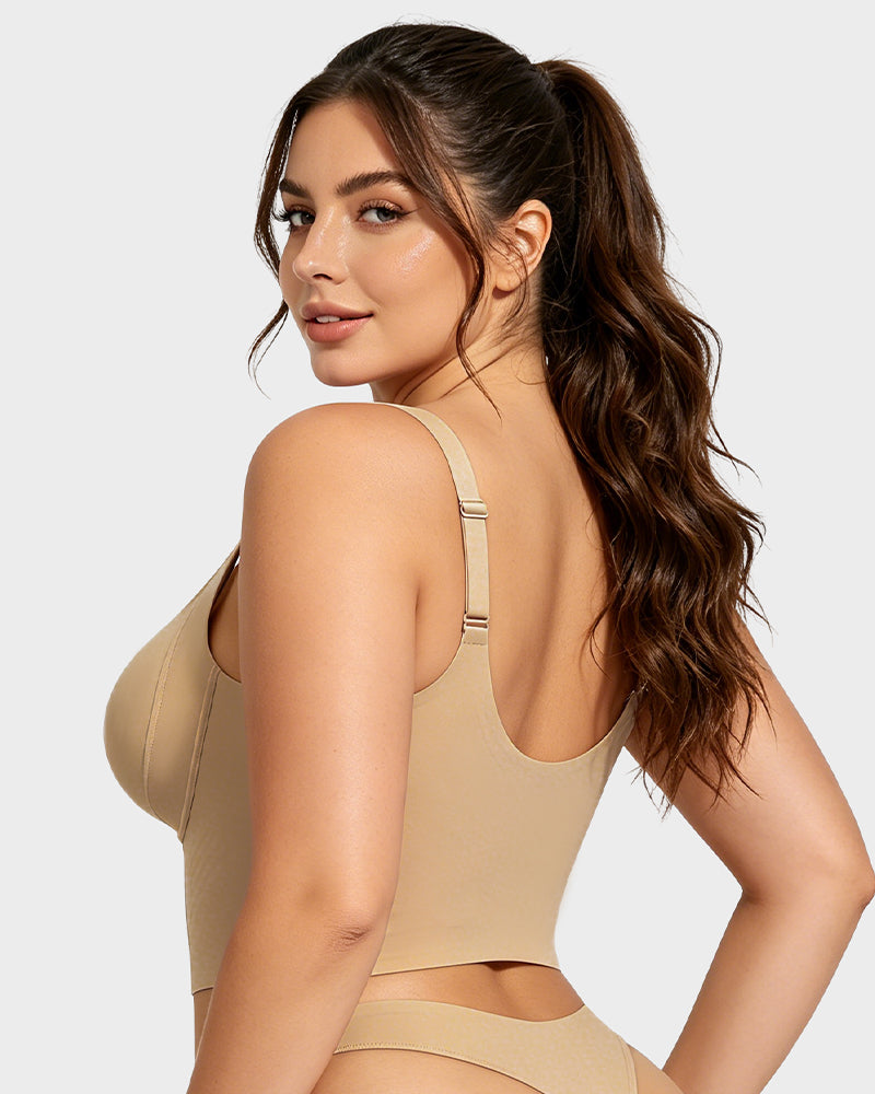 Zip-Front Longline Shaping Bra for Fuller Busts - FirmaSmooth