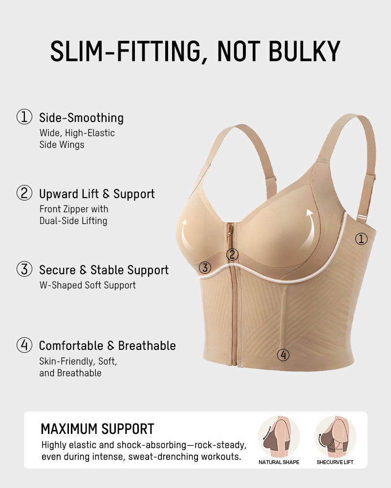 Zip-Front Longline Shaping Bra for Fuller Busts - FirmaSmooth