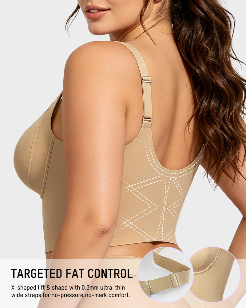 Zip-Front Longline Shaping Bra for Fuller Busts - FirmaSmooth