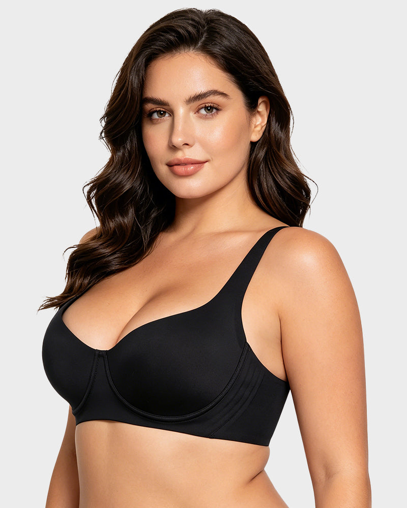 Bare-Edge Unlined Demi Lift Bra with Jelly Gel - FirmaLift