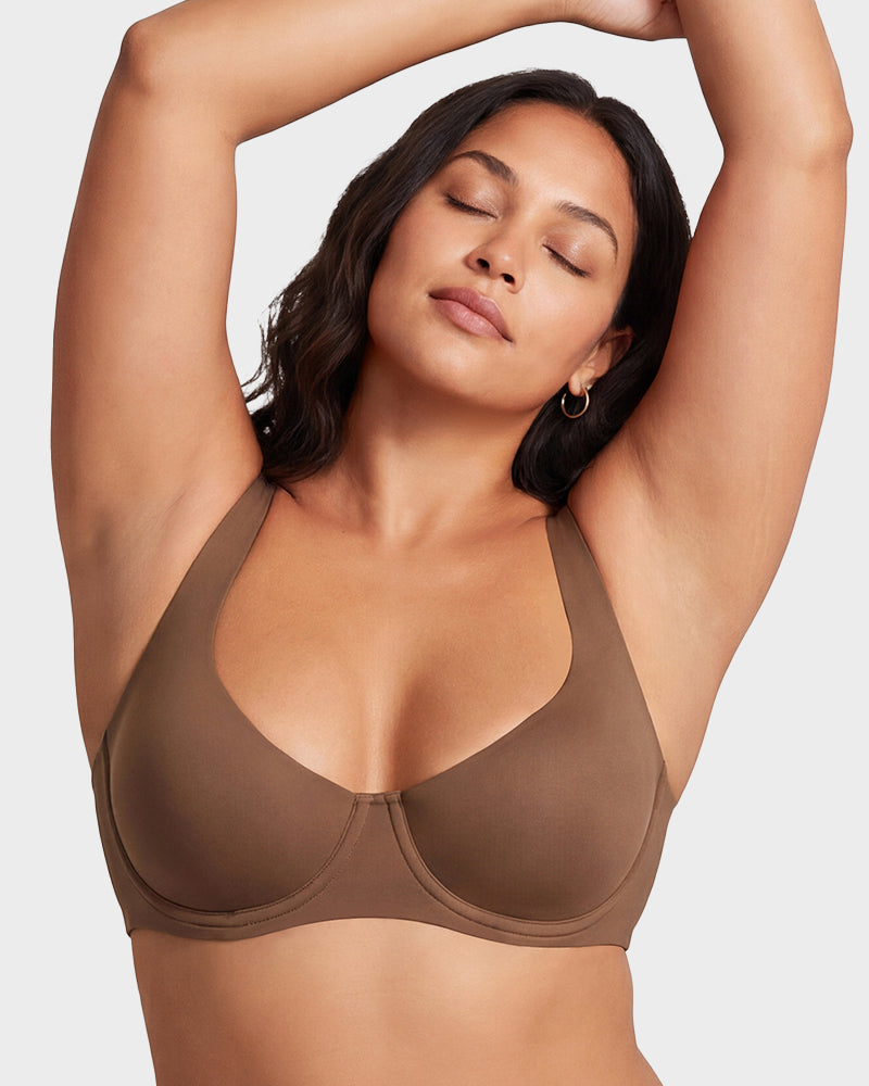 Bare-Edge Unlined Demi Lift Bra with Jelly Gel - FirmaLift