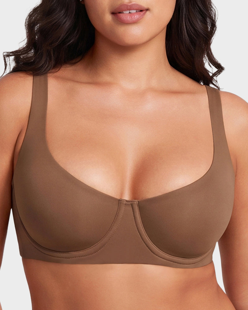 Bare-Edge Unlined Demi Lift Bra with Jelly Gel - FirmaLift