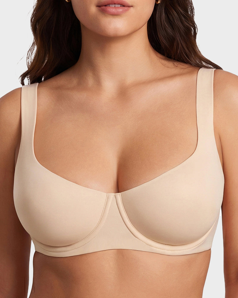 Bare-Edge Unlined Demi Lift Bra with Jelly Gel - FirmaLift