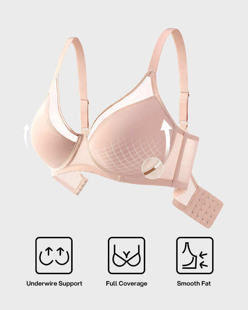 Breathable Mesh Minimizer Support Bra - FirmaBreeze
