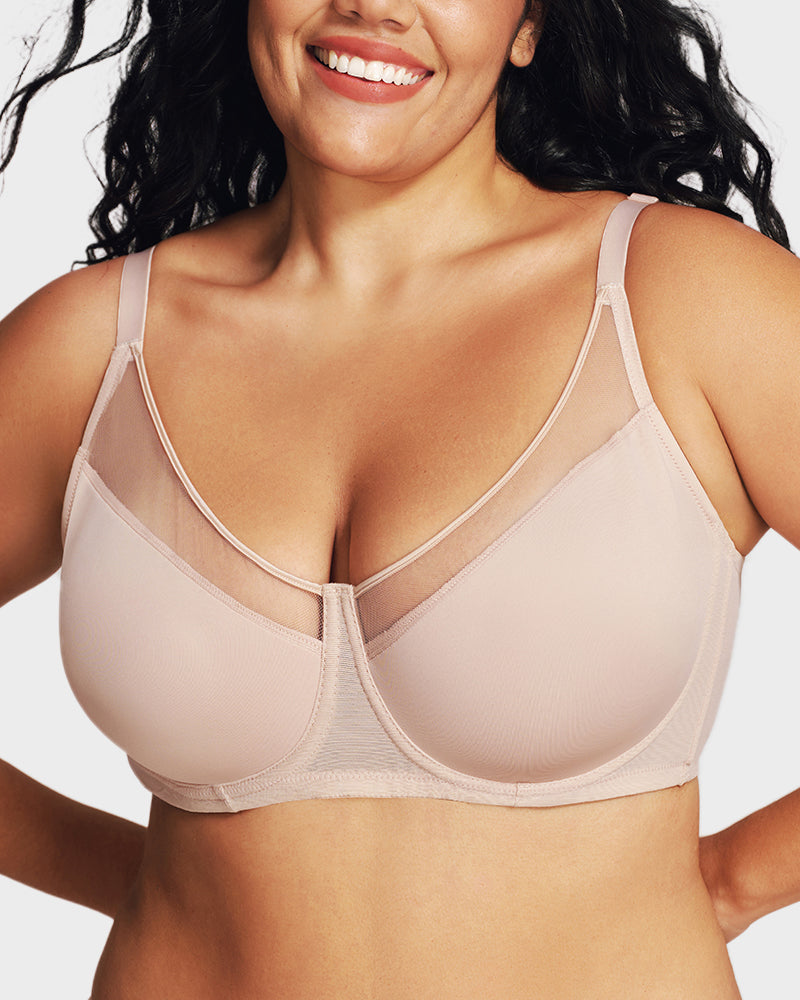 Breathable Mesh Minimizer Support Bra - FirmaBreeze
