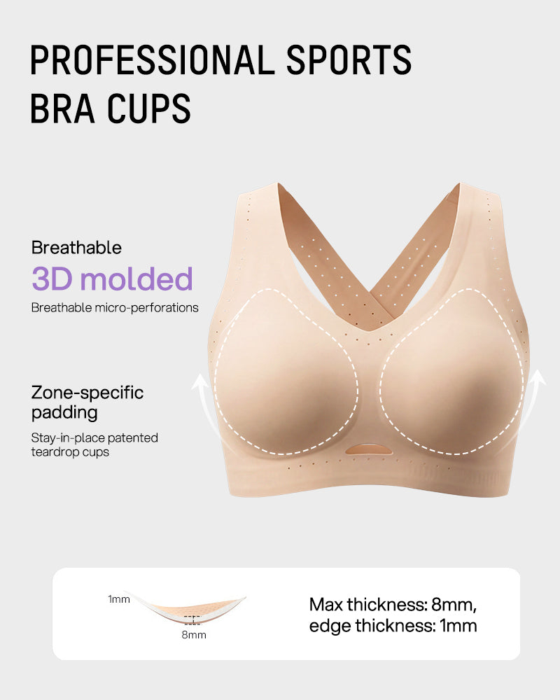 Breathable Cross-Back Wireless Sports Bra - FirmaActive