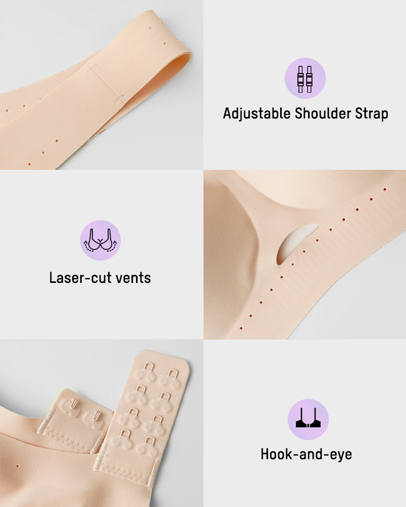 Breathable Cross-Back Wireless Sports Bra - FirmaActive