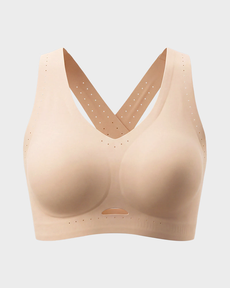 Breathable Cross-Back Wireless Sports Bra - FirmaActive