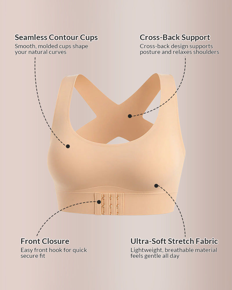 FIRMARA™ - Cross Back Front Closure Wireless Posture Support Bra