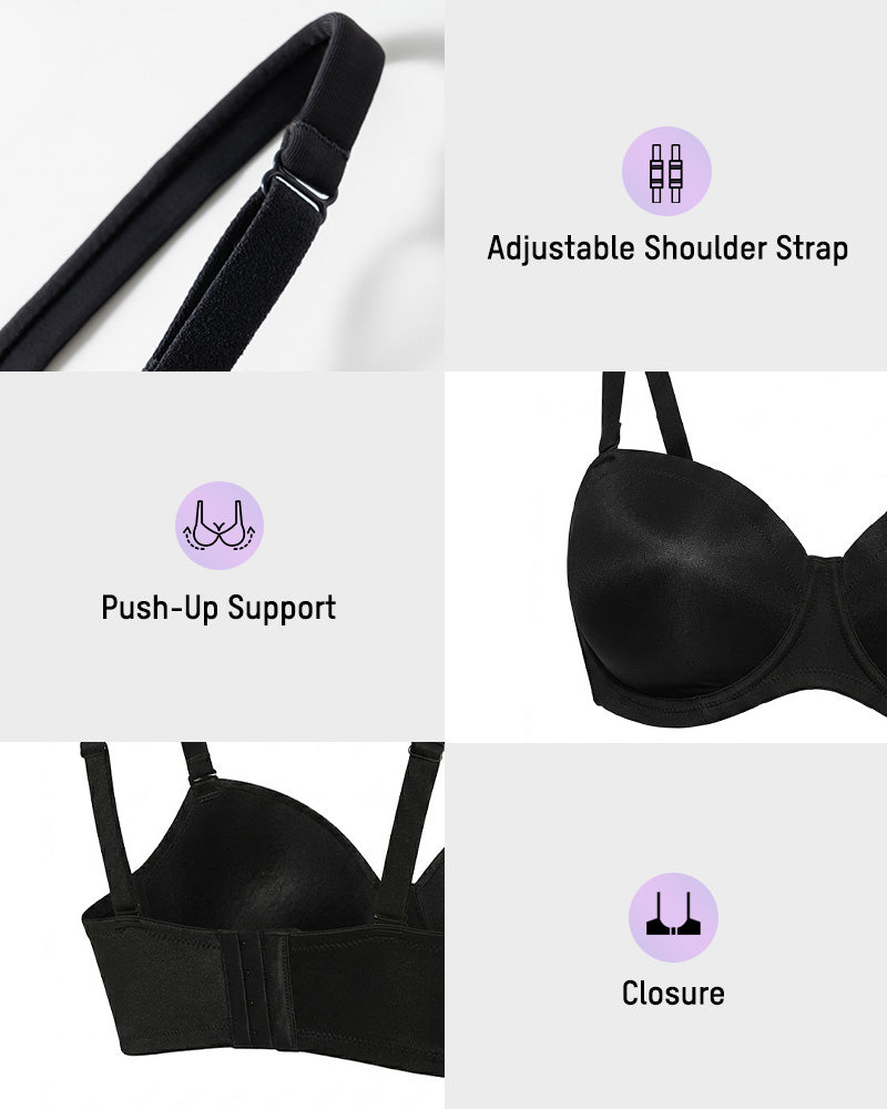 Unlined Push-Up Bra with Removable Straps - FirmaFlex