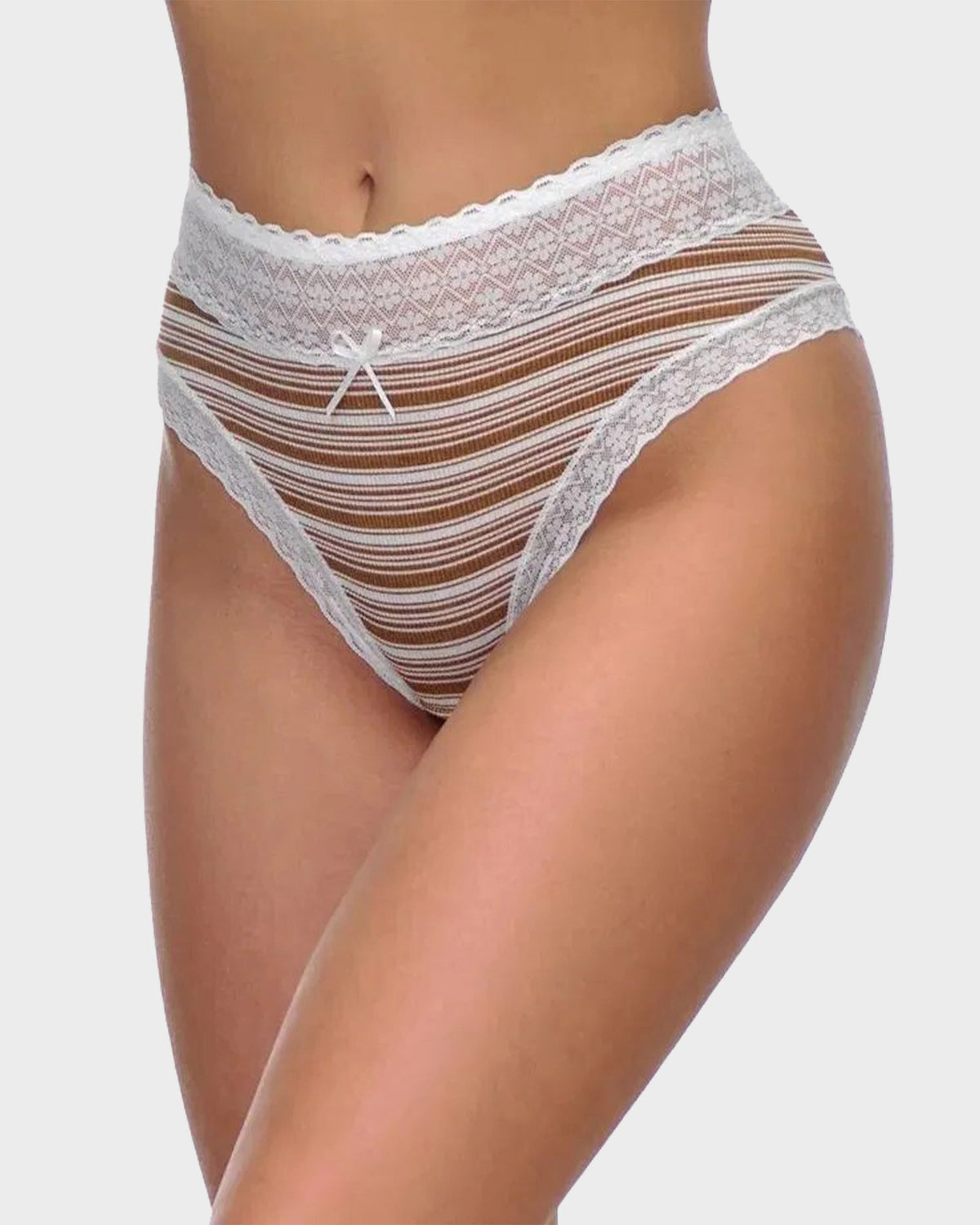 Seamless Lace Stripe Briefs 5-Pack - FirmaLace