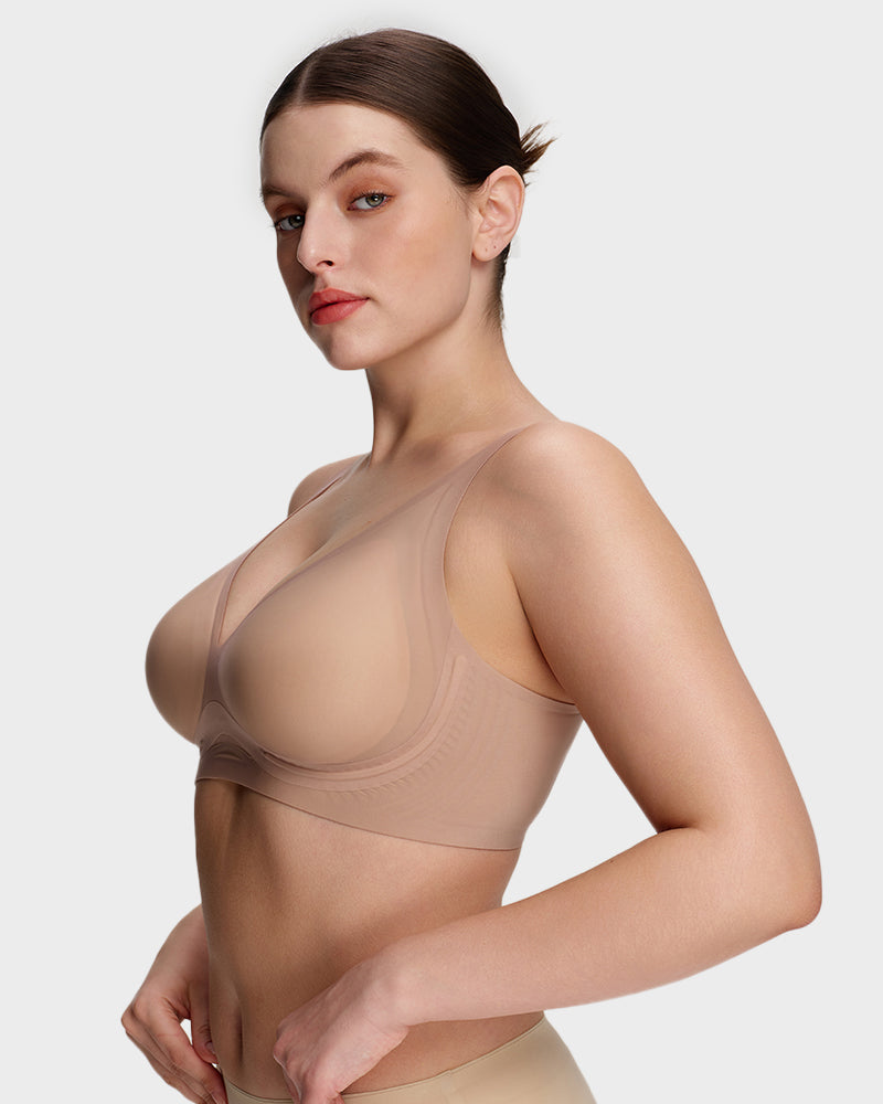 Supportive Wireless Deep-V Lift Bra - FirmaLift