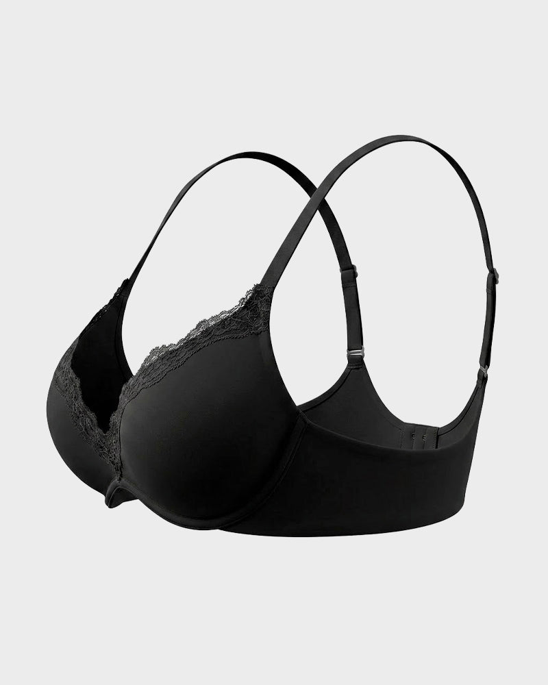 Deep V Lace Push-Up Bra - FirmaLift