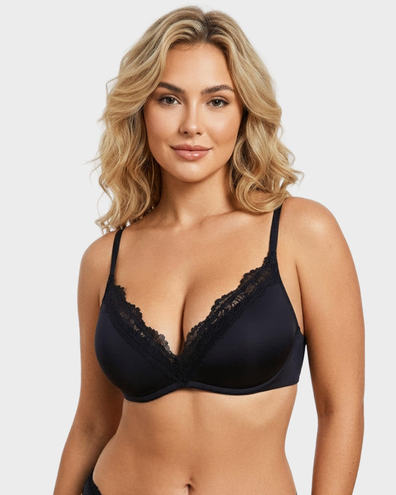 Deep V Lace Push-Up Bra - FirmaLift