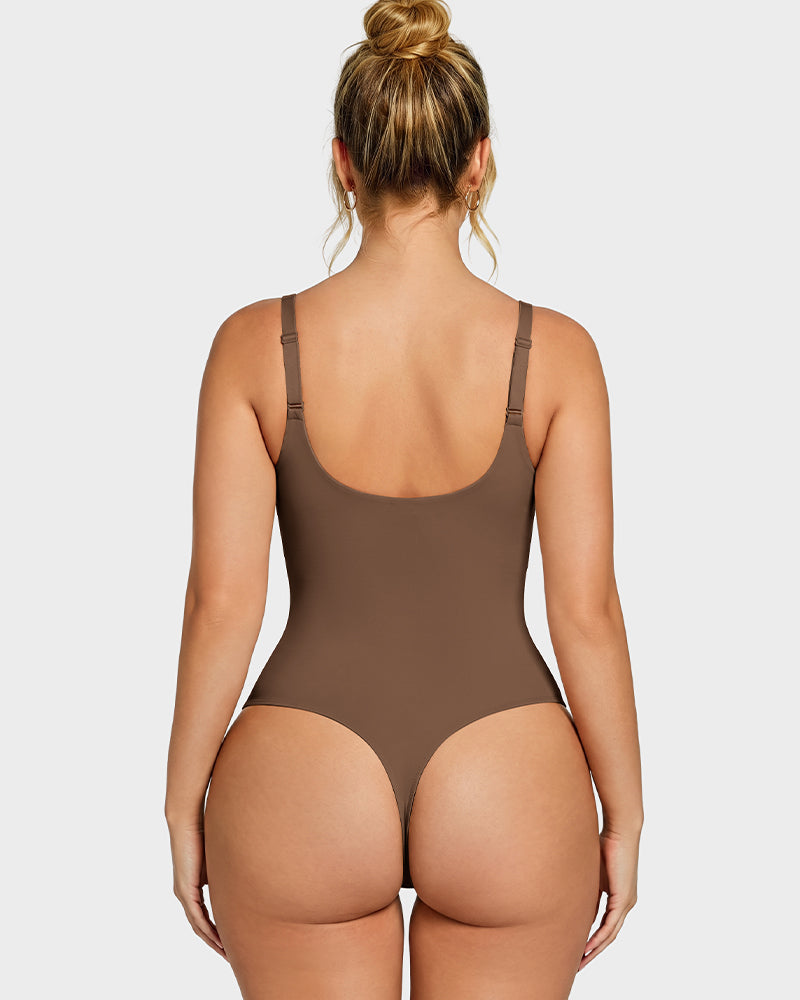 Deep-V Shaping Thong Bodysuit - FirmaSculpt