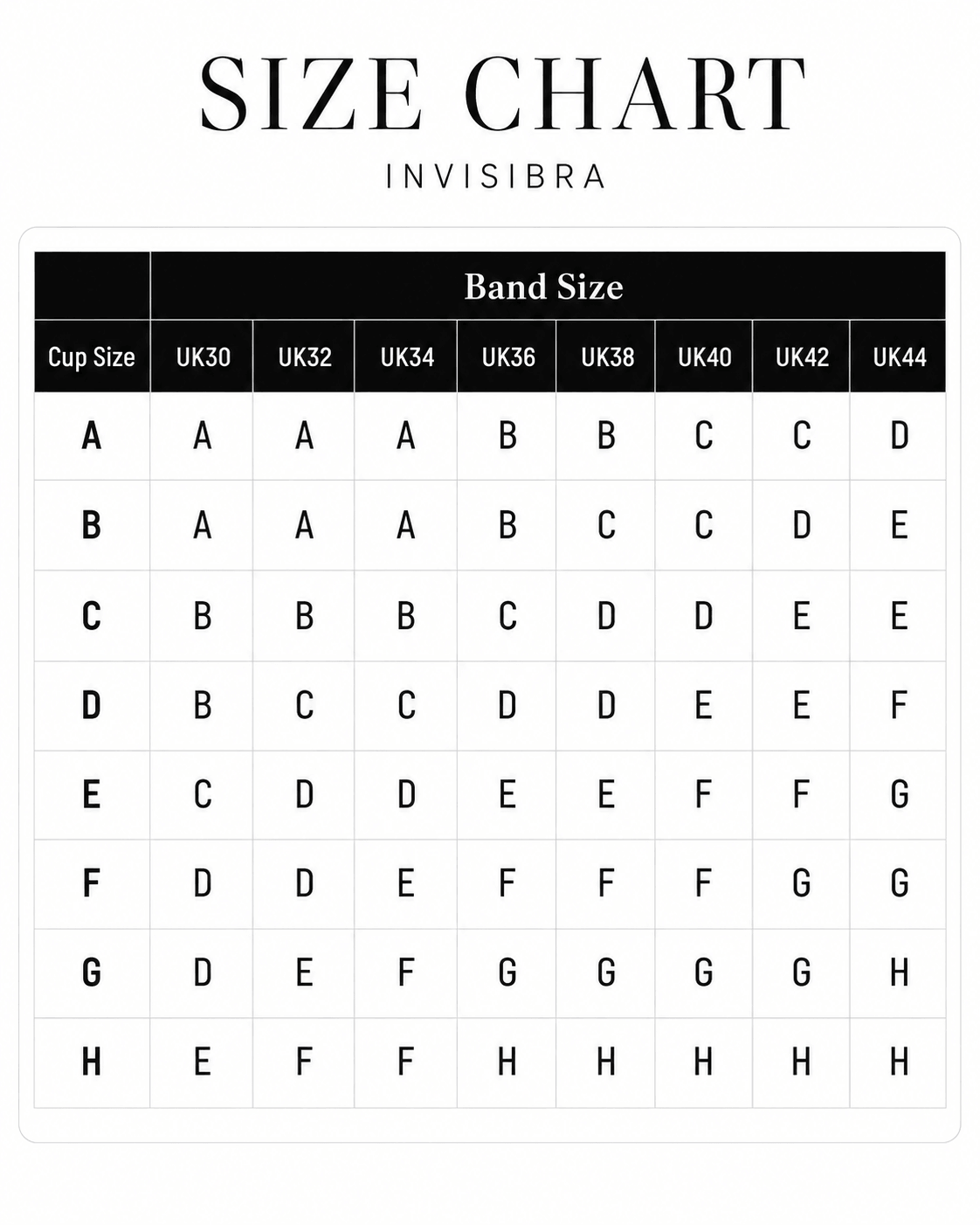 Double-Sided Adhesive Invisible Lift Inserts 2-Pack - FirmaHold size chart