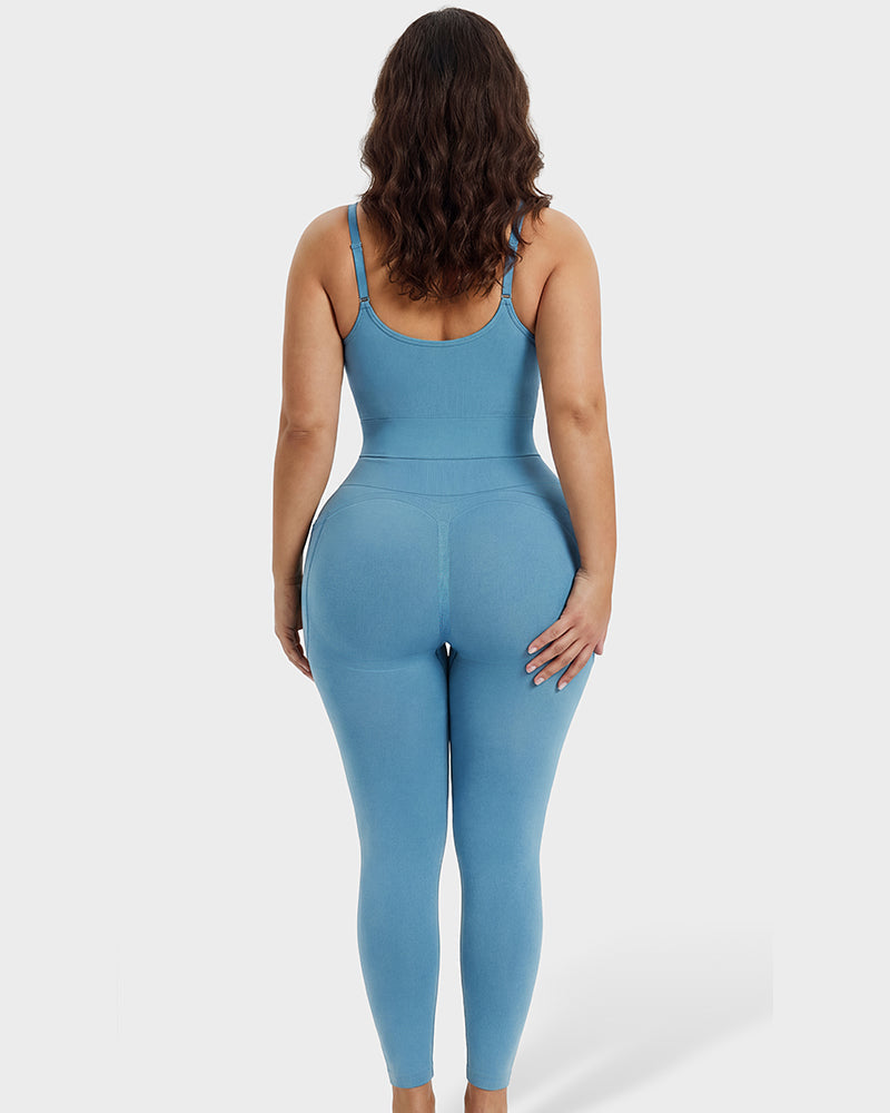 Deep-V Front-Zip Full Body Shaper - FirmaSculpt