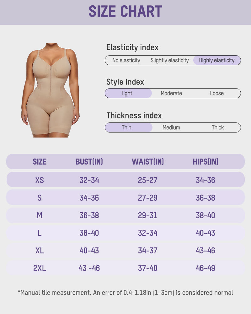 Front-Zip Mid-Thigh Shapewear Bodysuit - FirmaSculpt