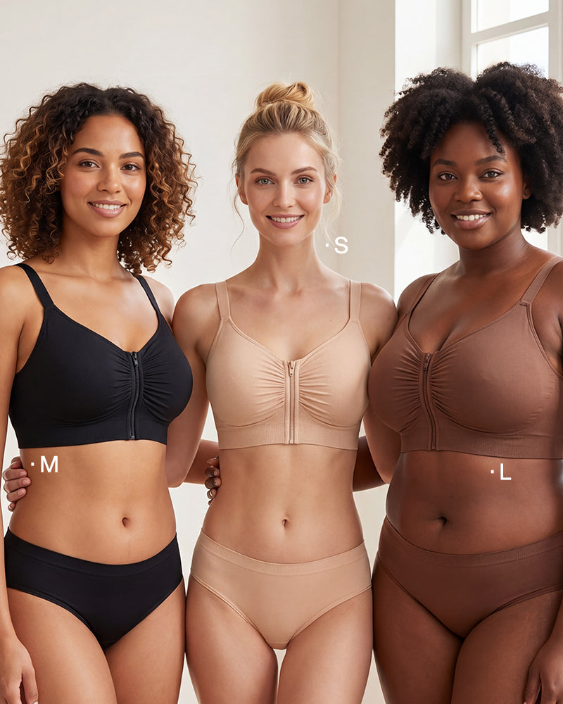 Front-Zip Wireless Support Bra - FirmaSoft