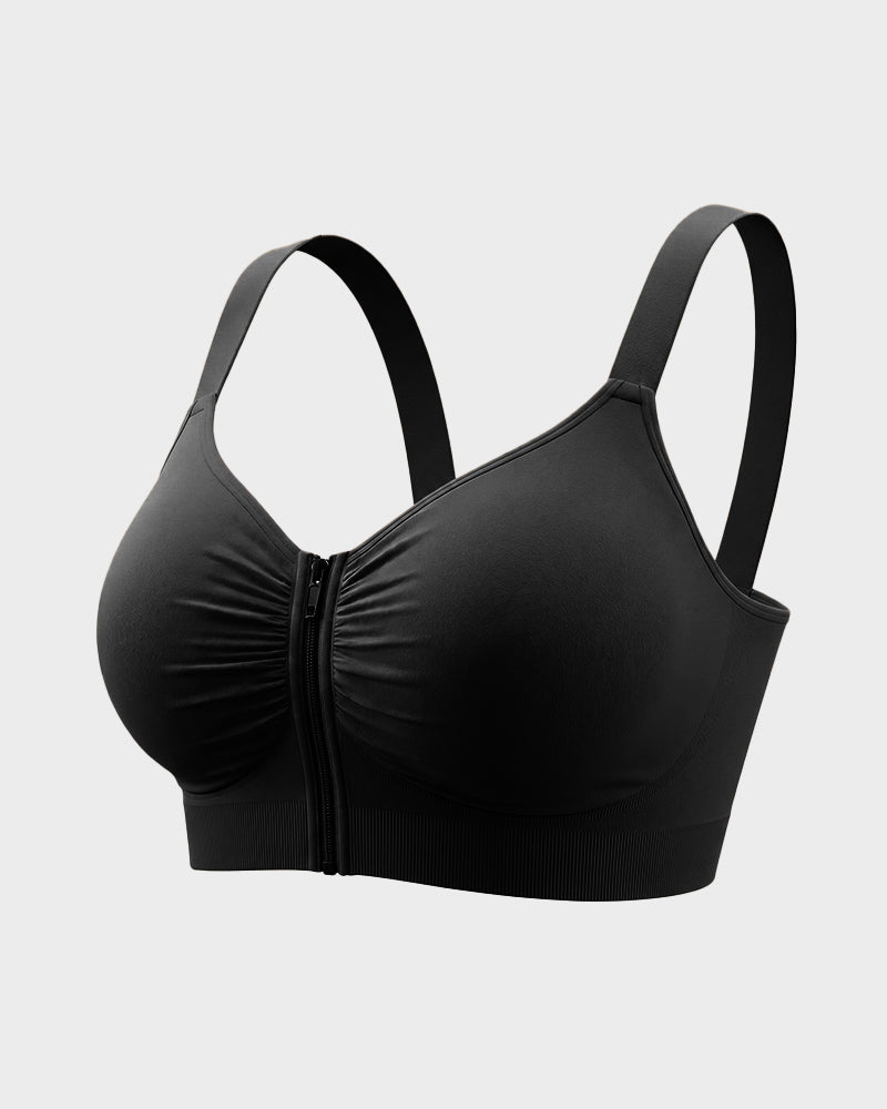 Front-Zip Wireless Support Bra - FirmaSoft