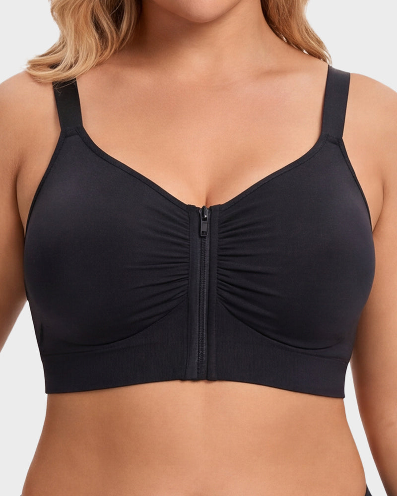Front-Zip Wireless Support Bra - FirmaSoft