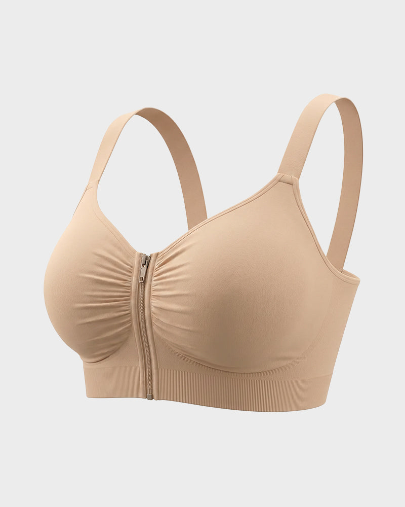 Front-Zip Wireless Support Bra - FirmaSoft