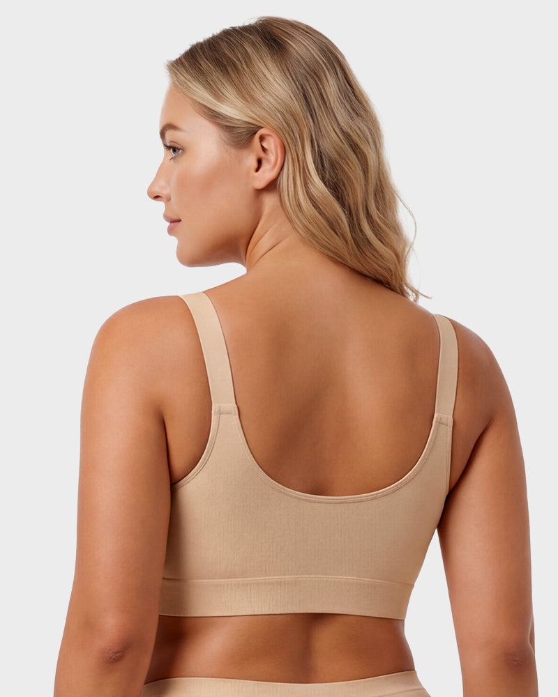 Front-Zip Wireless Support Bra - FirmaSoft