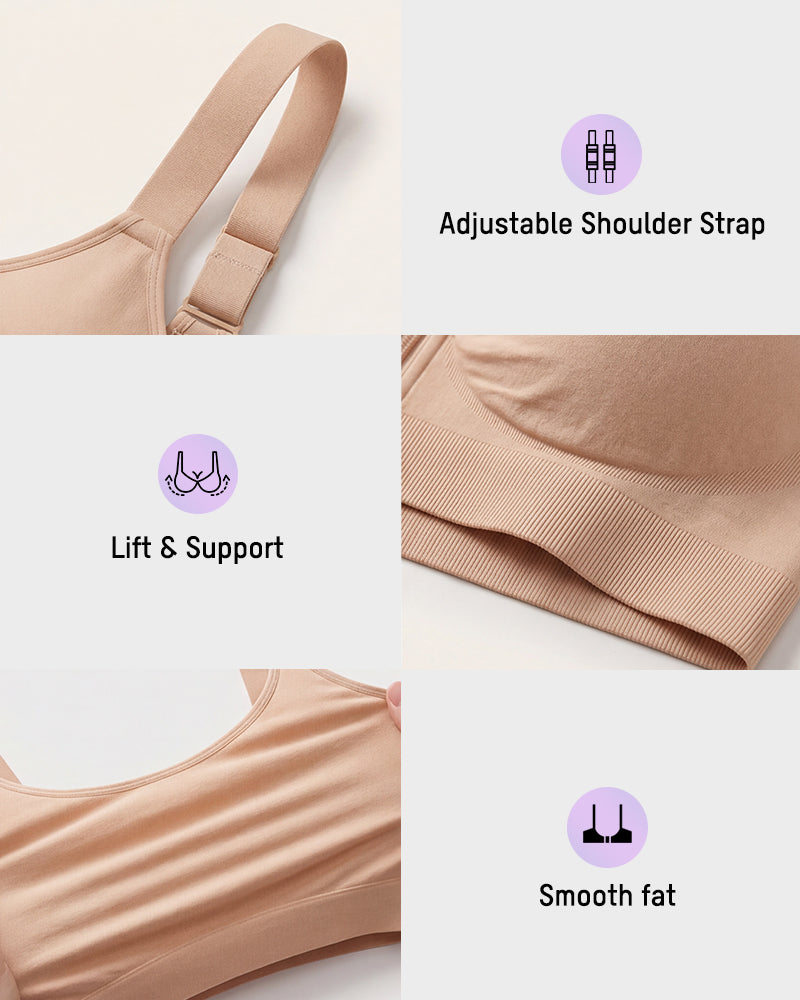 Front-Zip Wireless Support Bra - FirmaSoft